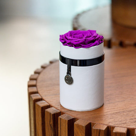 One in a Million™ Round White Box | Charm Edition | Bright Purple Rose