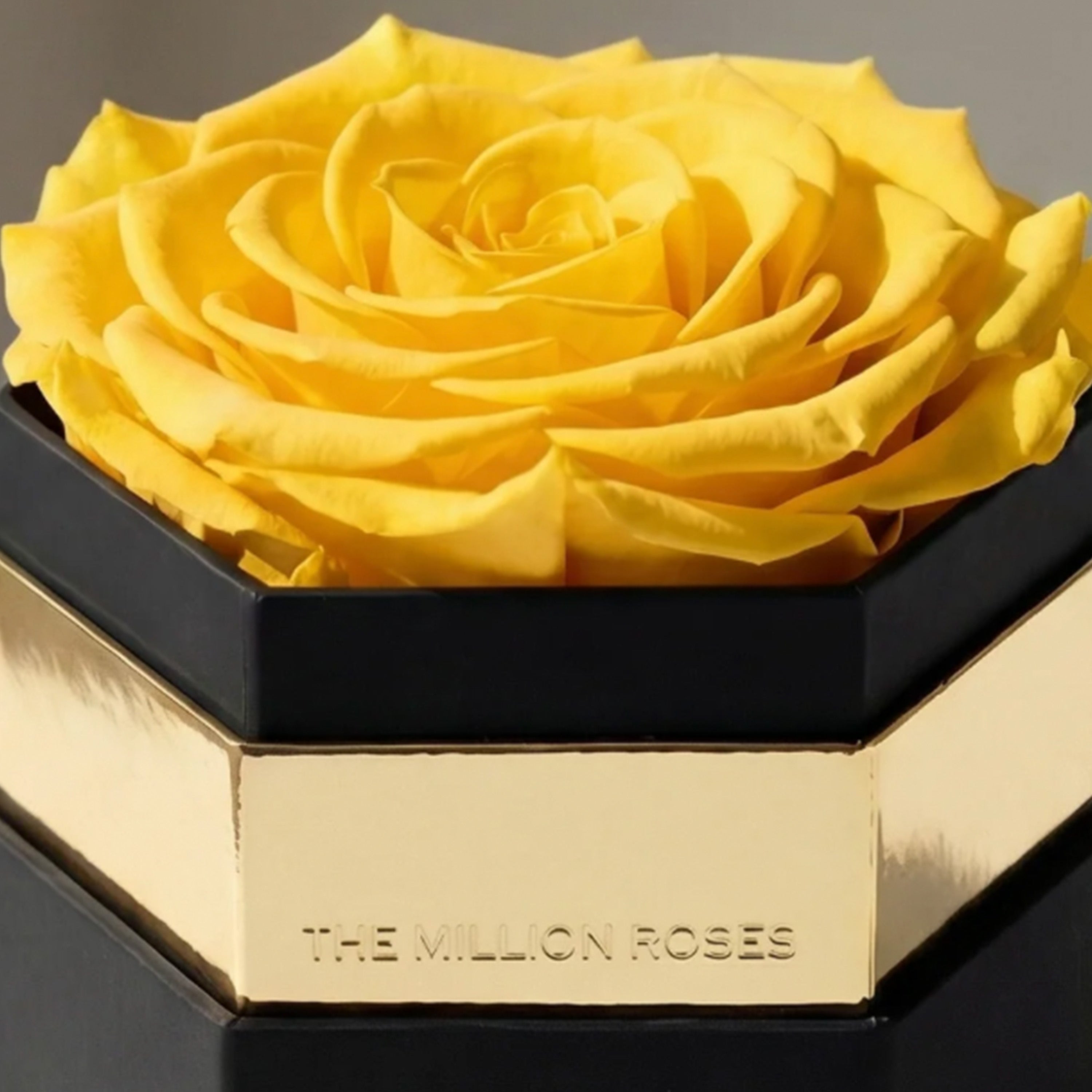 One in a Million™ Black Hexagon Box | Yellow Rose