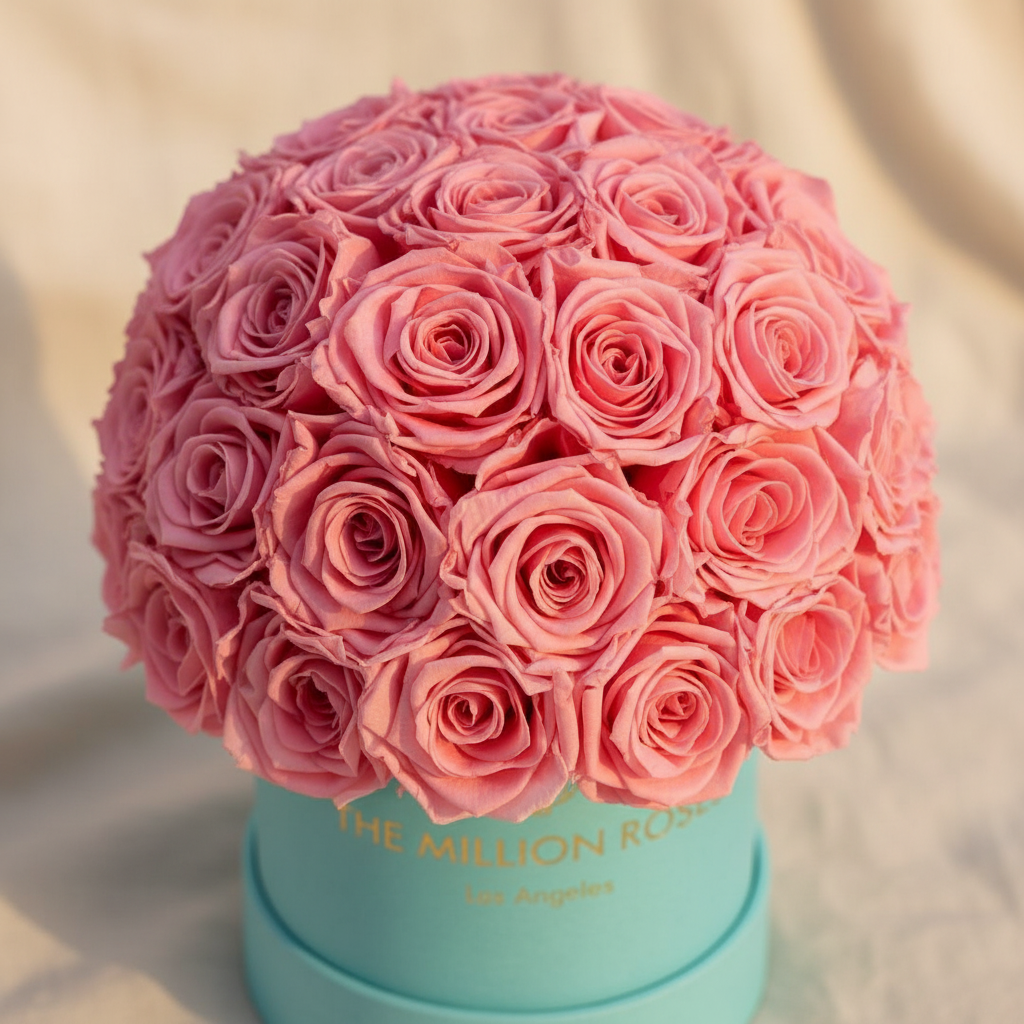 Basic Mint Green Suede Superdome Box | Light Pink Roses