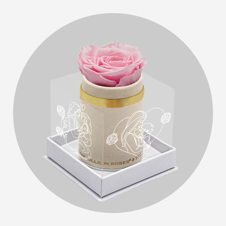 Single Beige Suede Box | Limited Mother's Day Edition | Light Pink Rose