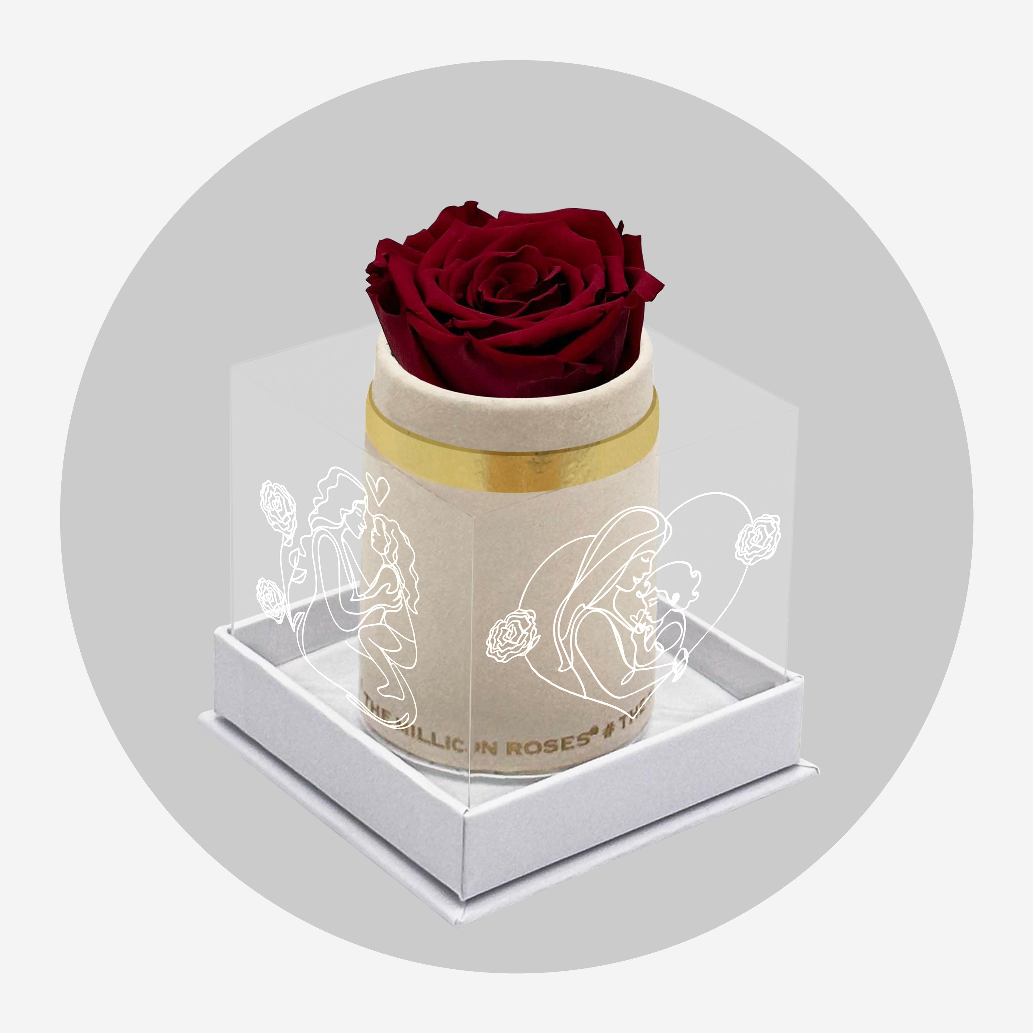 Single Beige Suede Box | Limited Mother's Day Edition | Red Rose