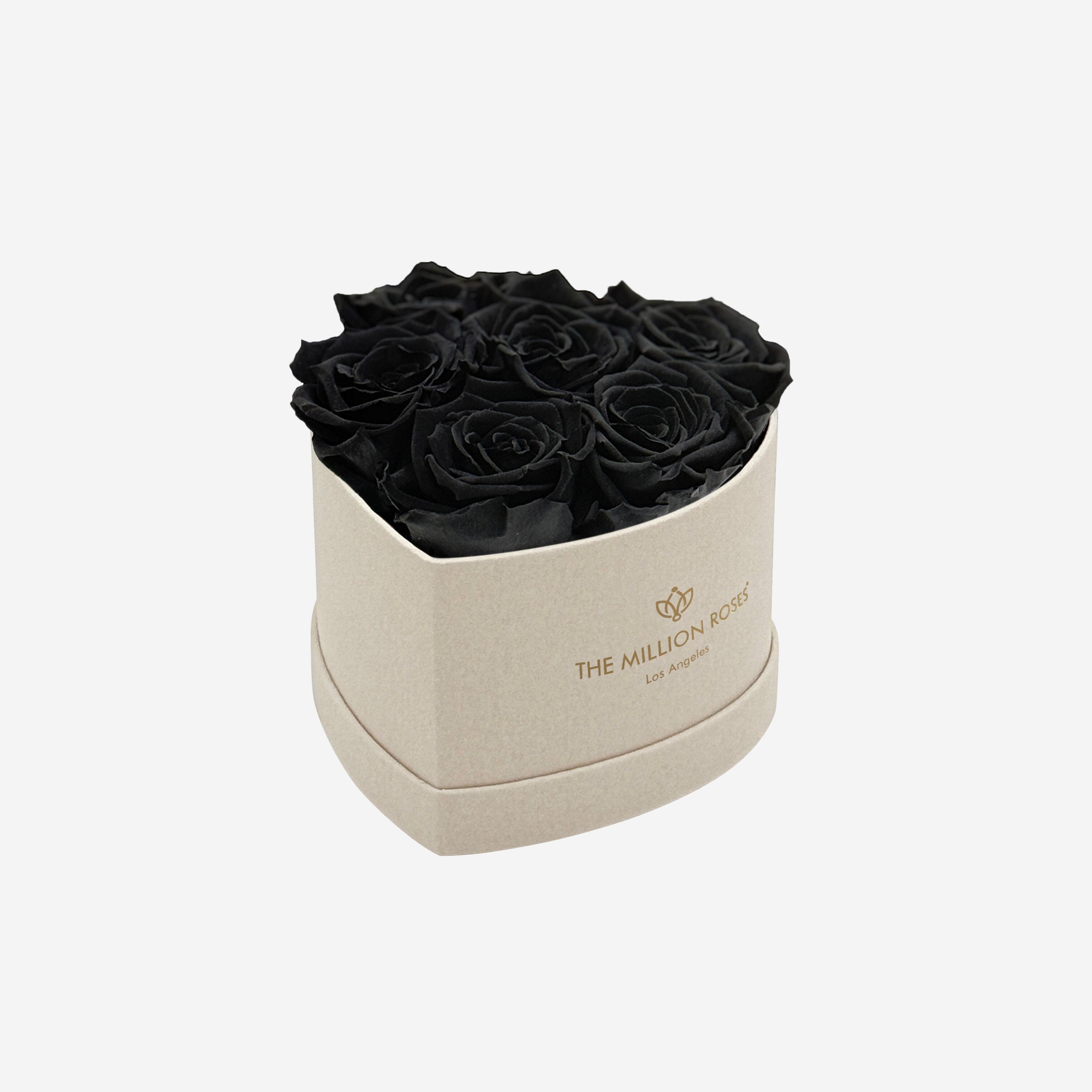 Baby Heart Beige Box | Black Roses