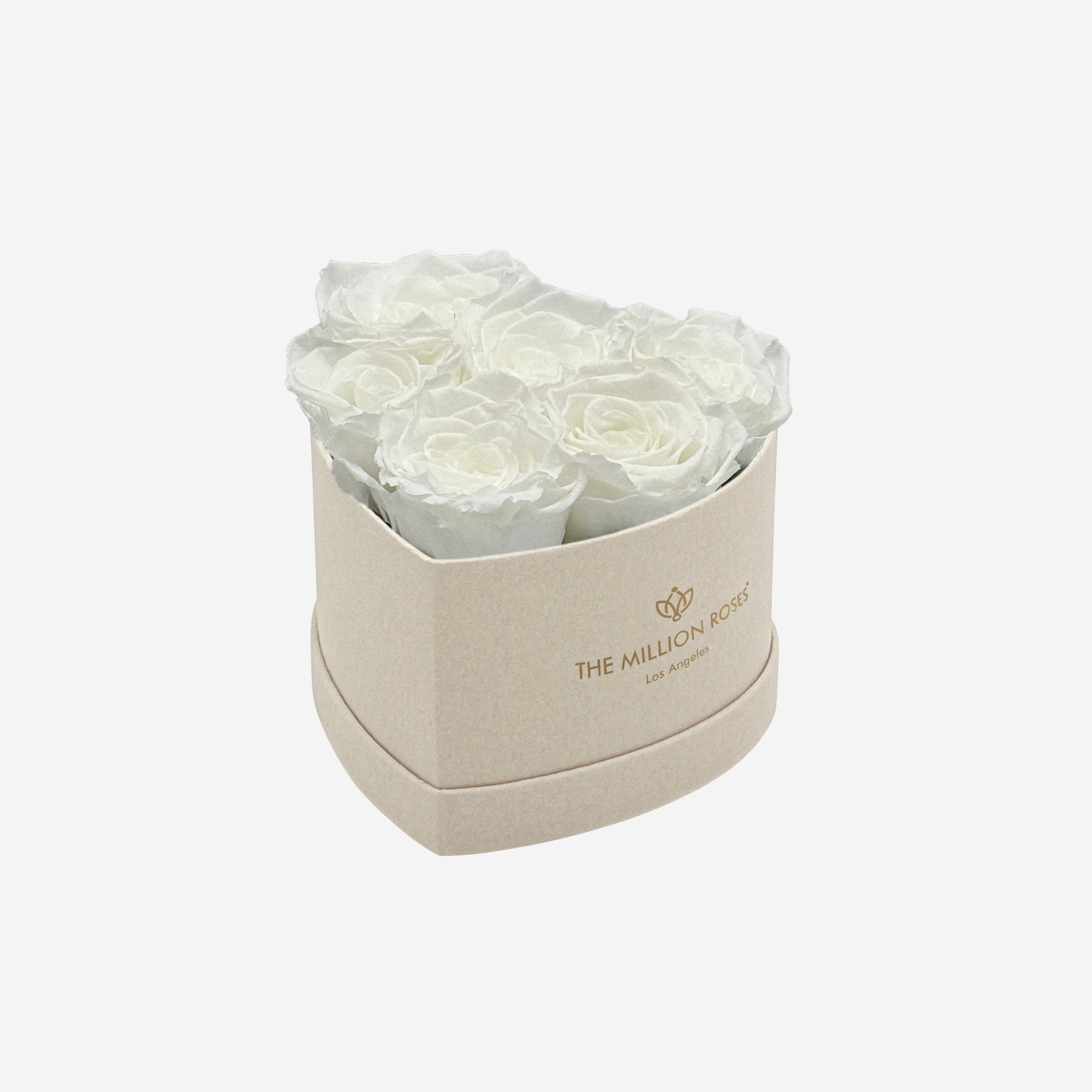 Baby Heart Beige Box | White Roses