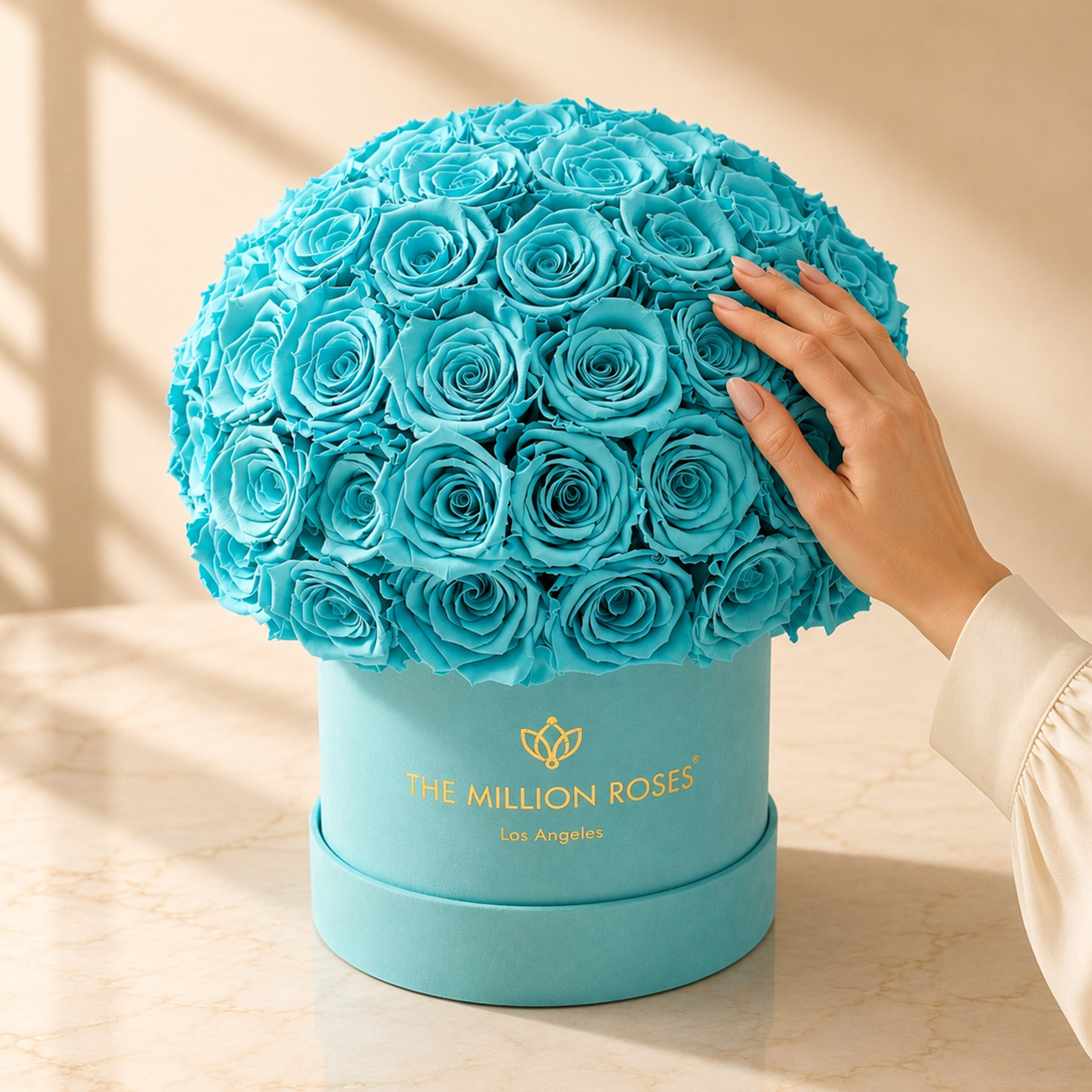 Classic Mint Green Suede Superdome Box | Turquoise Roses