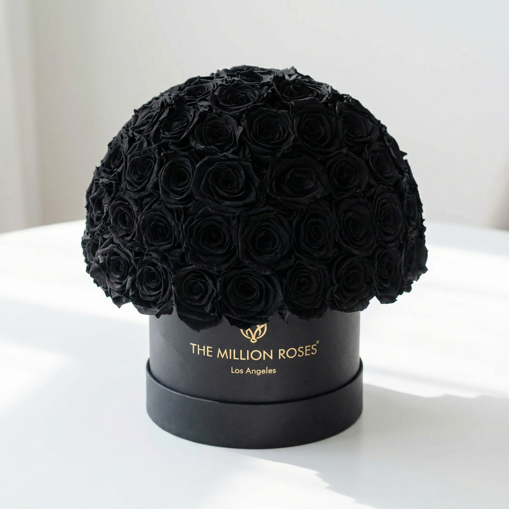 Classic Black Superdome Box | Black Roses
