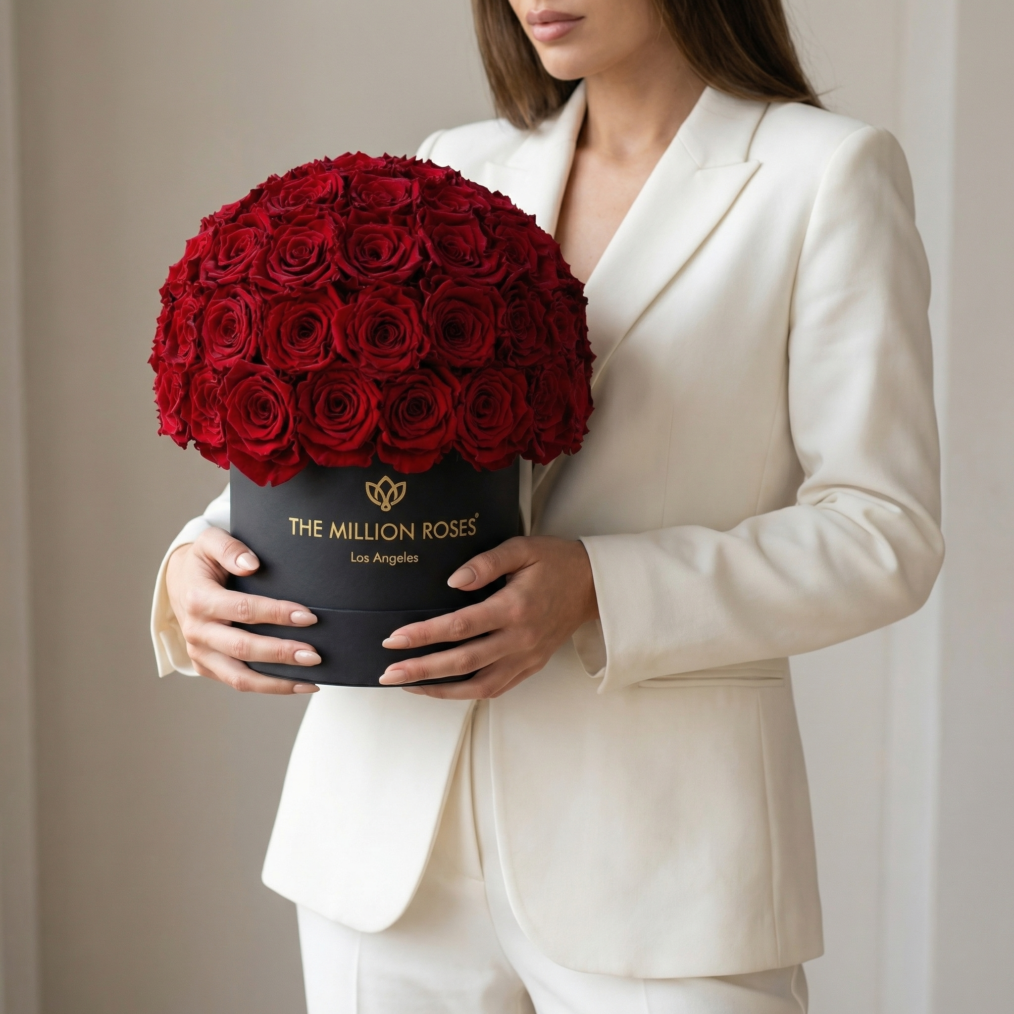 Boîte Superdome Classique Noir | Roses rouges