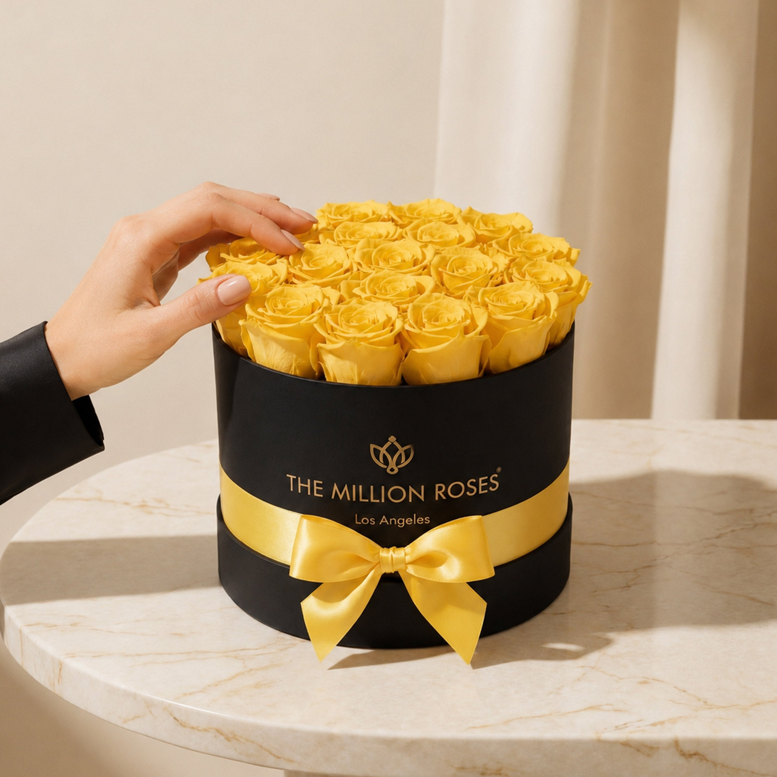 Classic Black Box | Yellow Roses