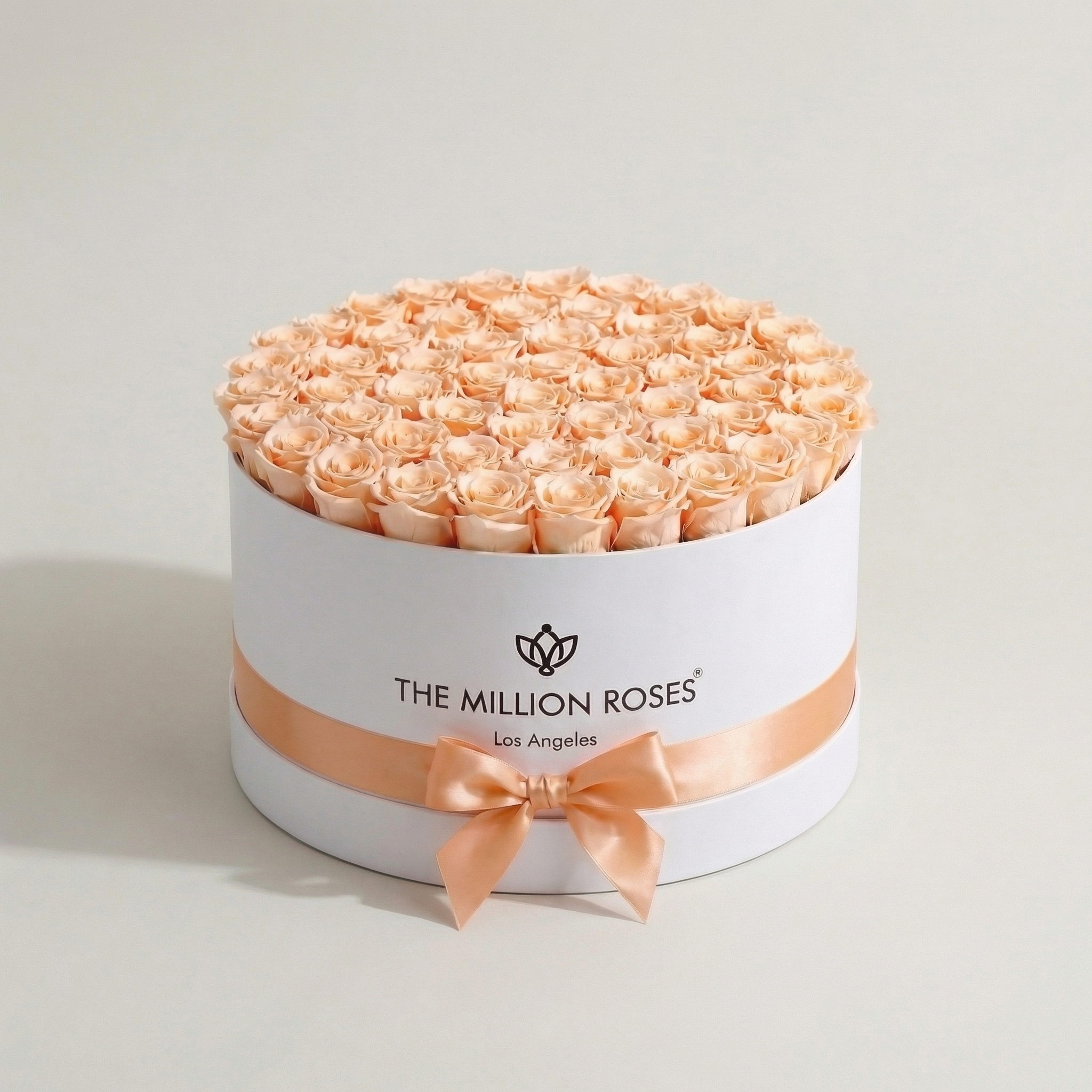 Deluxe White Box | Peach Roses