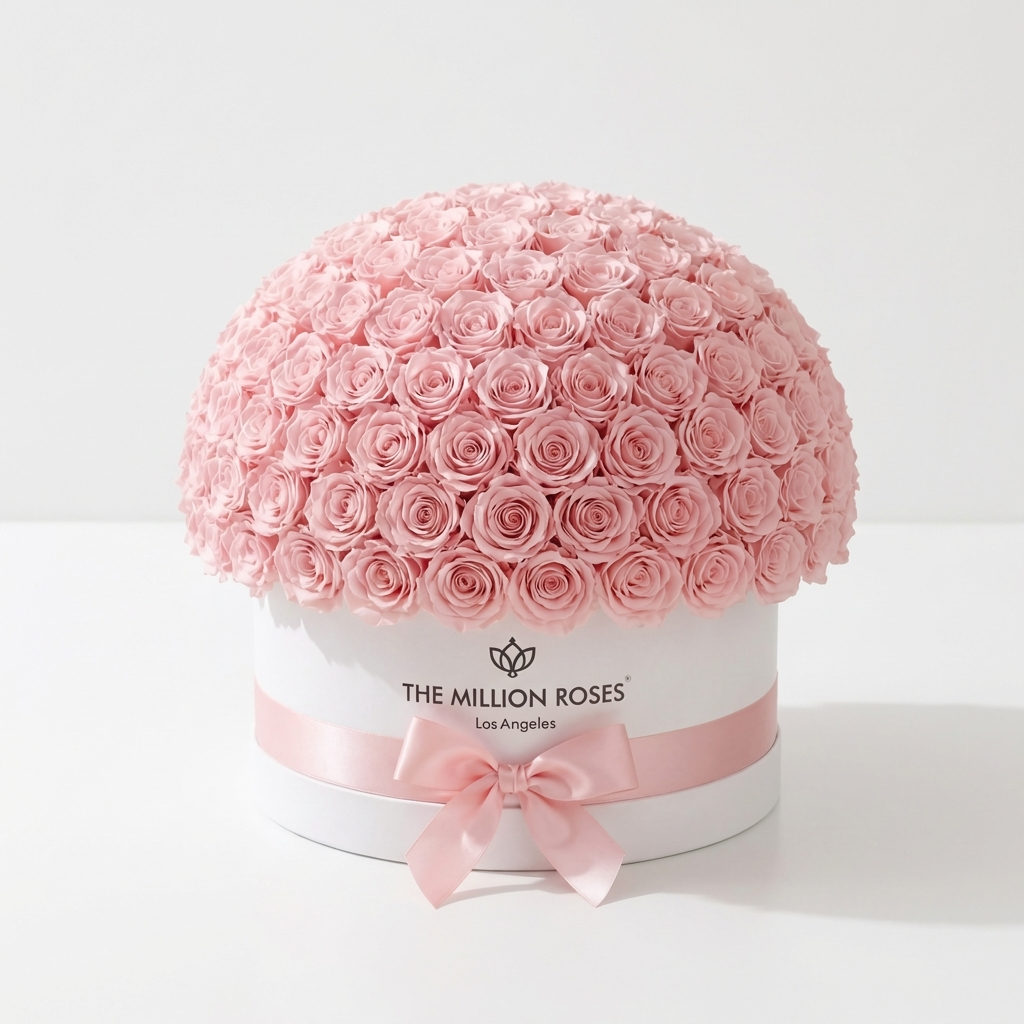 Boîte dôme blanc de luxe | Roses rouges