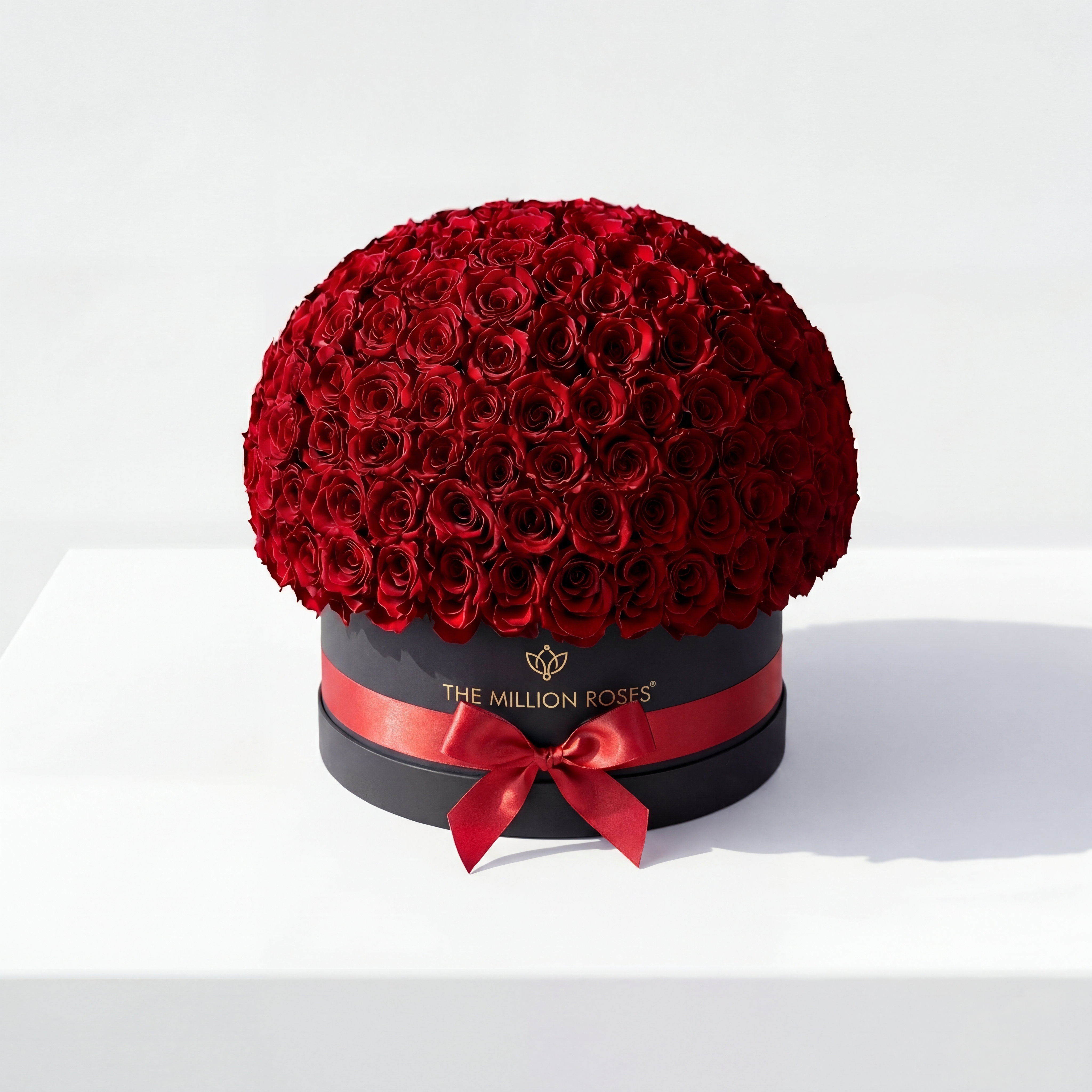 Deluxe Black Dome Box | Red Roses