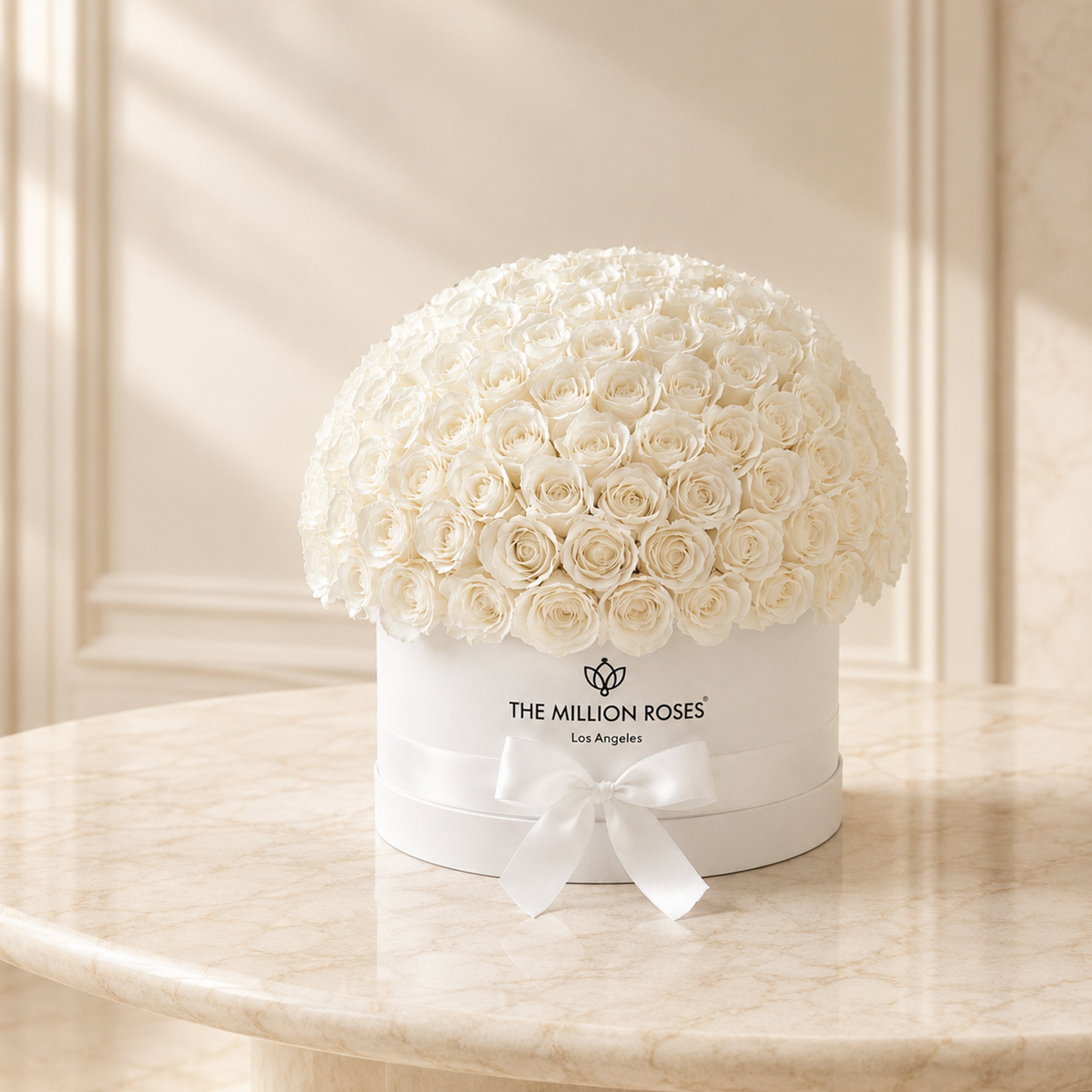 Deluxe White Dome Box | White Roses