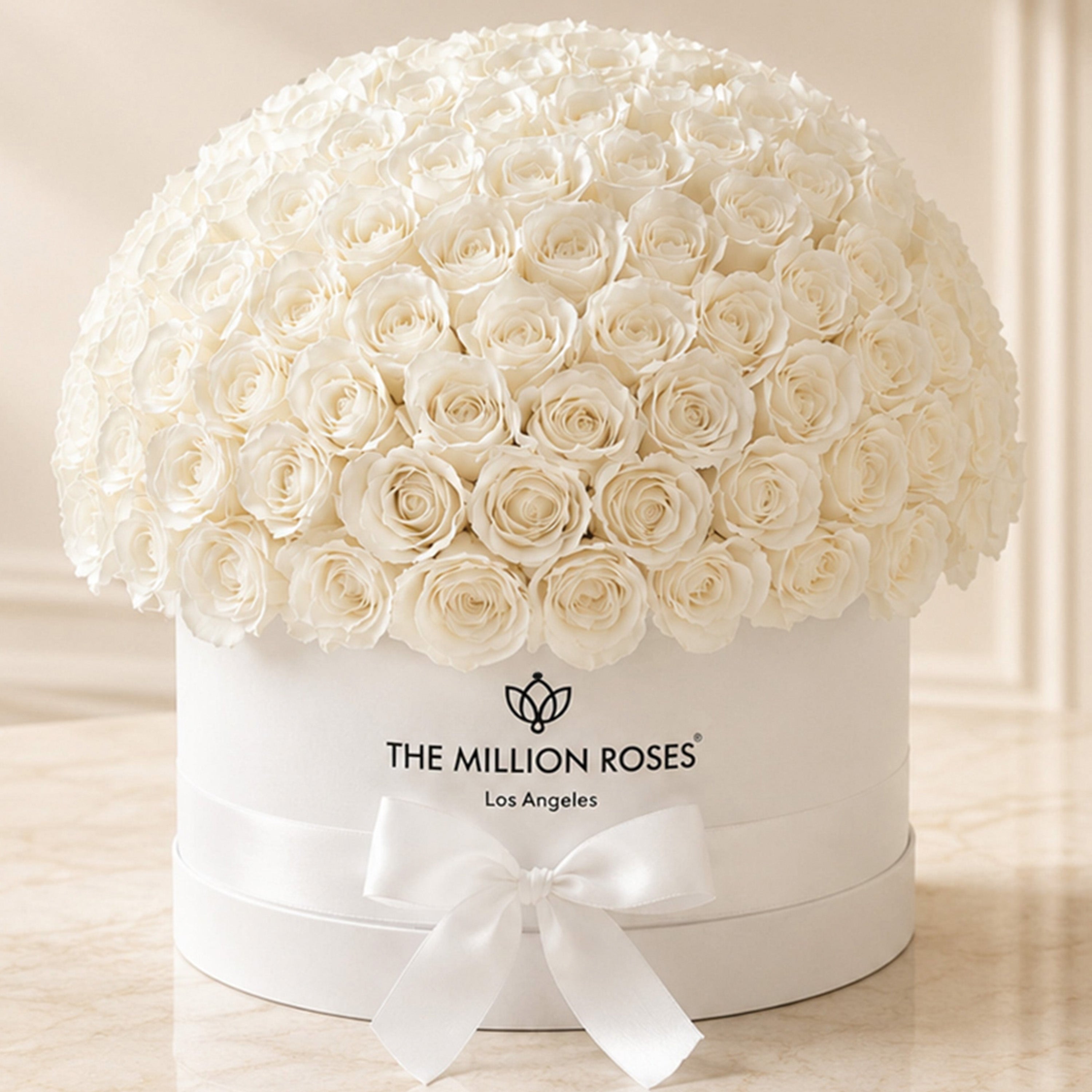 Deluxe White Dome Box | White Roses