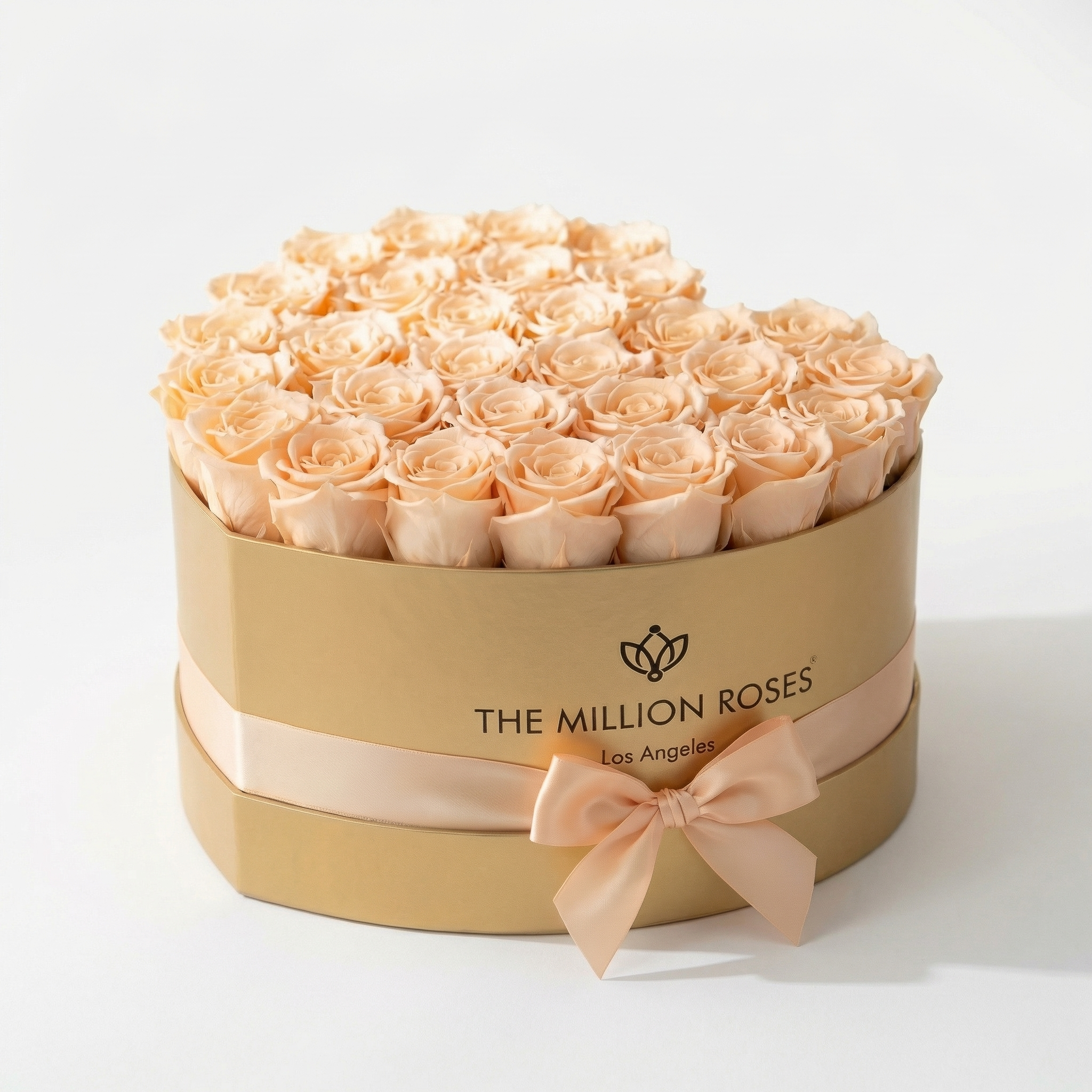 Heart Gold Box | Peach Roses