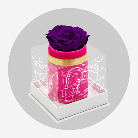 Single Sytě Růžový Suede Box | Limited Mother's Love Edition | Světle fialová růže
