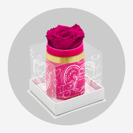 Single Sýto Rúžový Suede Box | Limited Mother's Love Edition | Sýto rúžová ruža