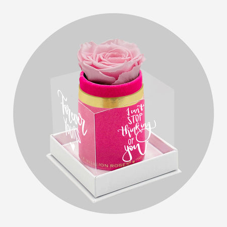 Single Hot Pink Suede Box | Limited Love Note Edition | Light Pink Rose