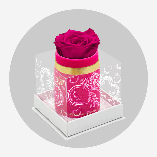 Single Sytě Růžový Suede Box | Limited Mother's Love Edition | Sytě růžová růže