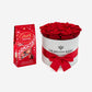 LINDOR Milk Chocolate Truffles | Classic White Box | Red Roses | Bundle