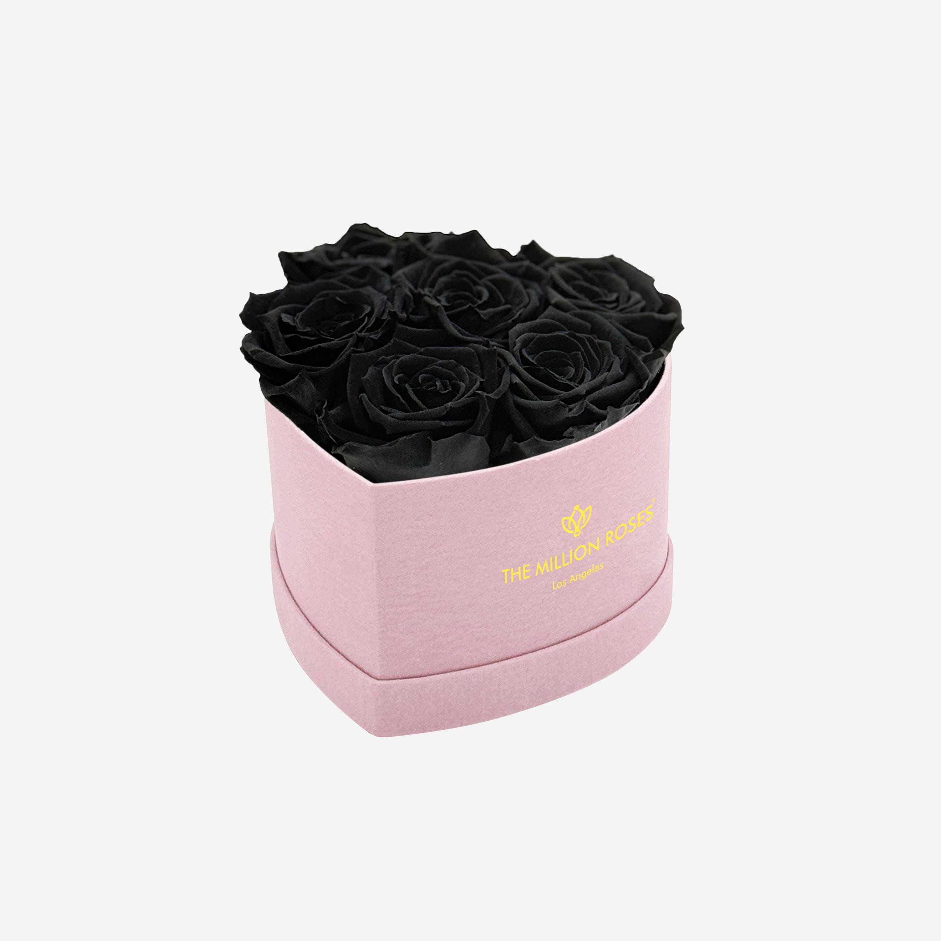 Baby Heart Light Pink Box | Black Roses