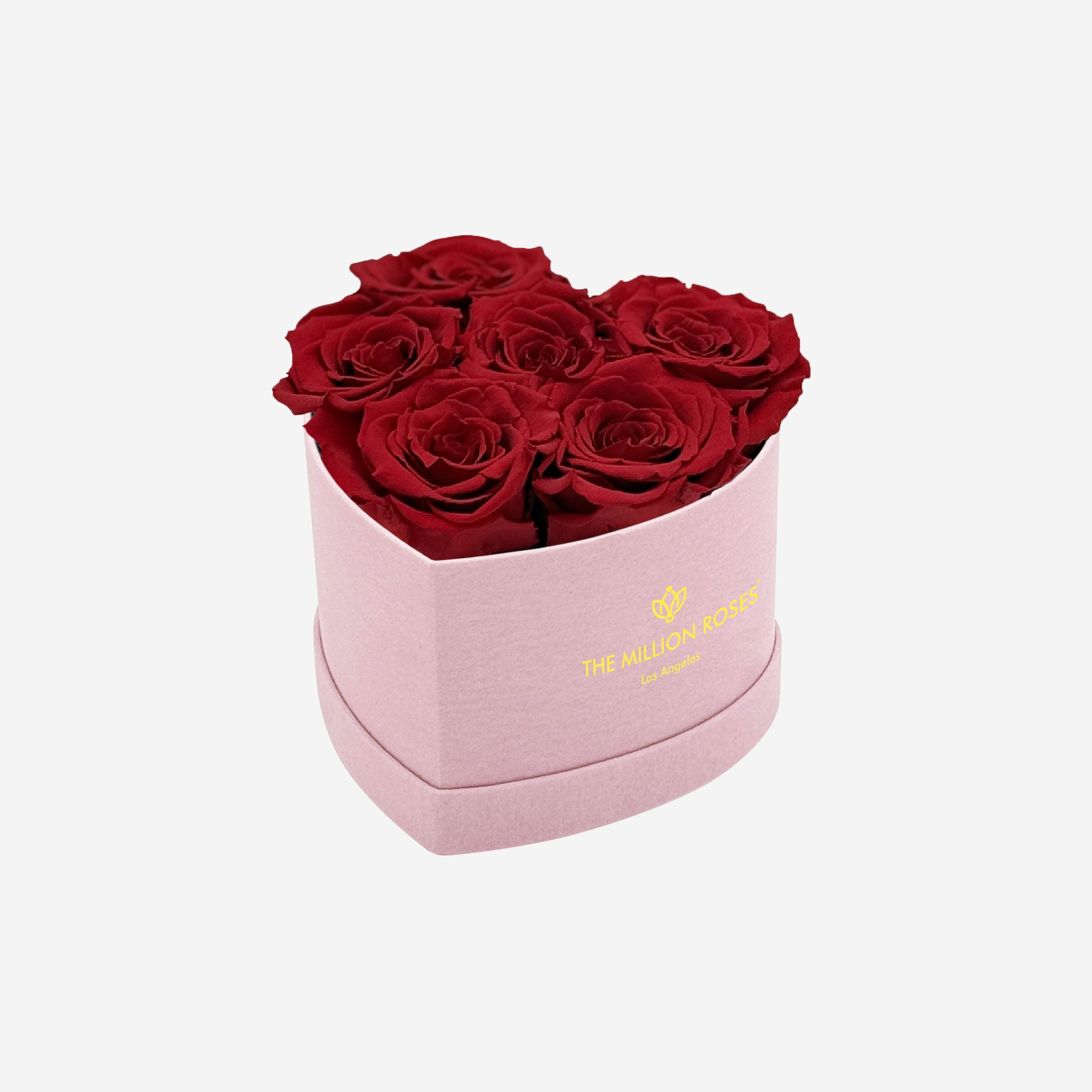 Baby Heart Light Pink Box | Red Roses