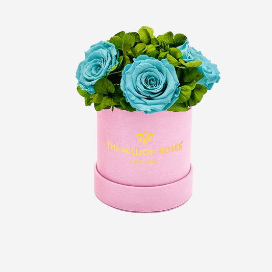 Basic Light Pink Suede Garden Box | Turquoise Roses