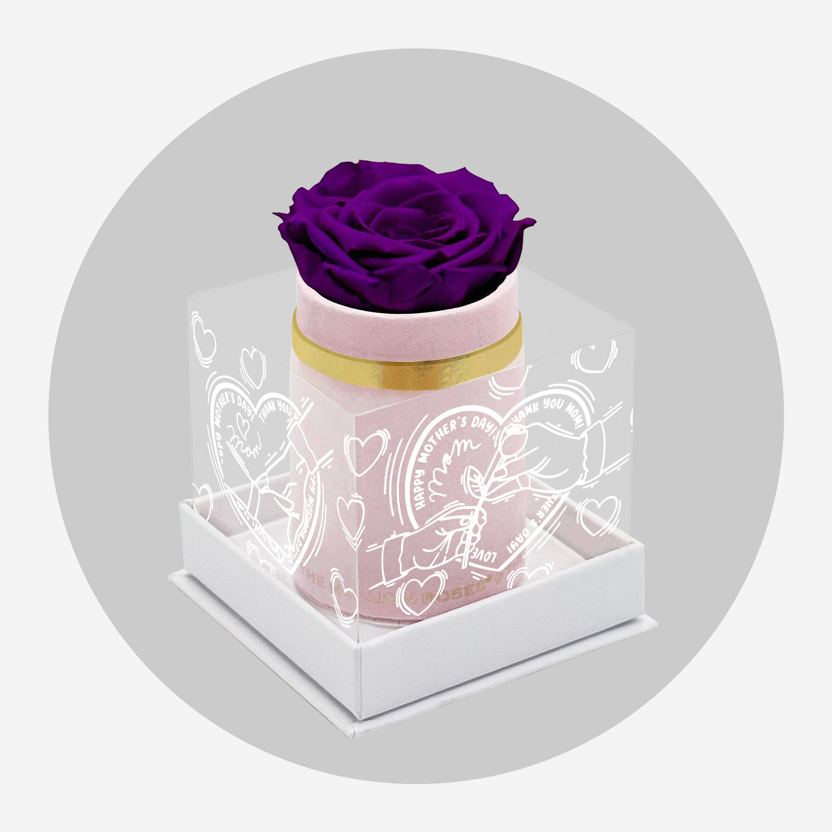 Single Light Pink Suede Box | Limited Mother's Love Edition | Bright Purple Rose