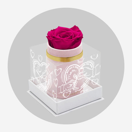 Boîte Single Daim Rose Pâle | Edition Limitée Amour Maternel | Rose Rose Foncé