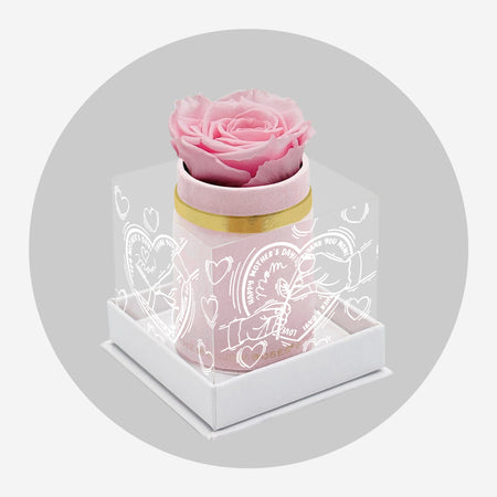 Single Světle Rúžový Suede Box | Limited Mother's Love Edition | Světle růžová růže