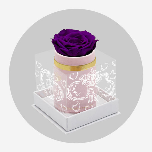 Boîte Single Daim Rose Pâle | Edition Limitée Amour Maternel | Rose Violet Vif