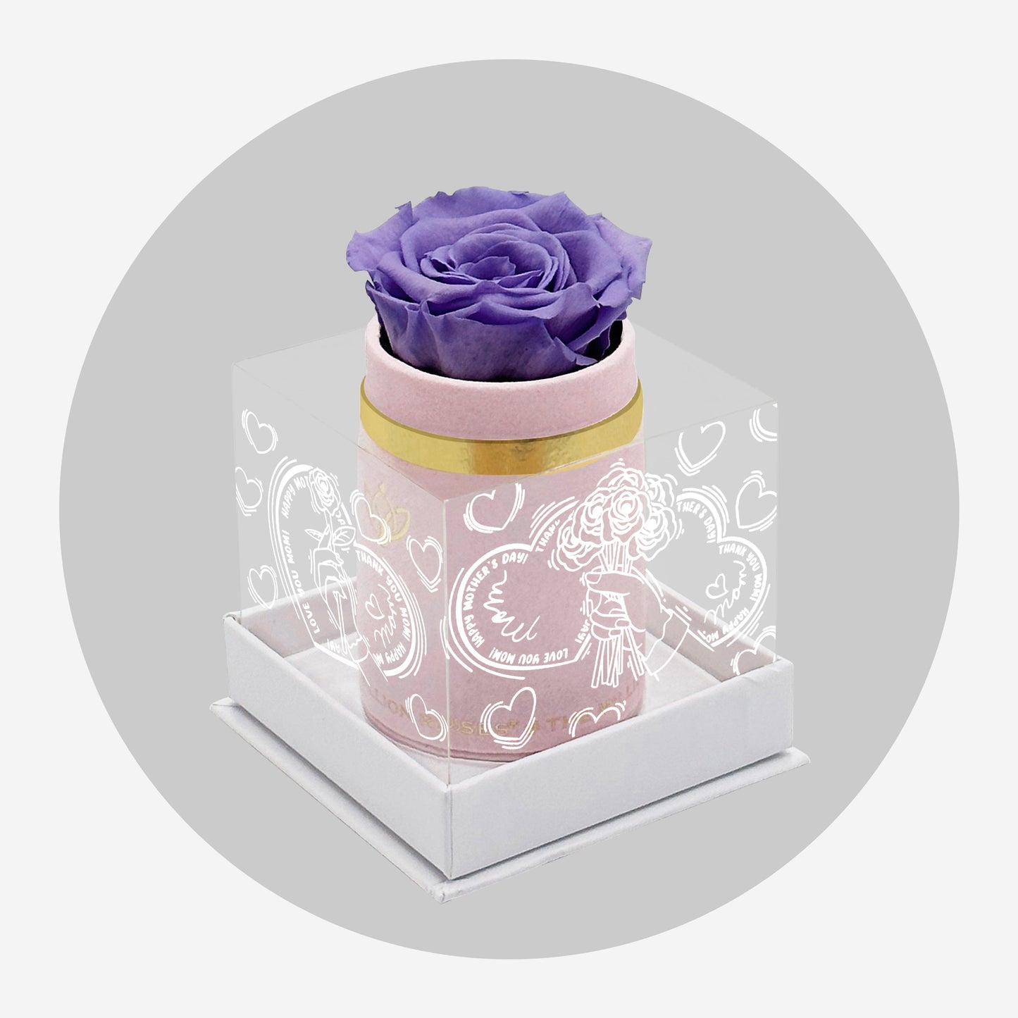 Single Světle Rúžový Suede Box | Limited Mother's Love Edition | Levandulová růže