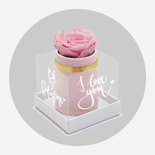 Single Light Pink Suede Box | Limited Love Note Edition | Light Pink Rose