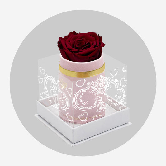 Single Světle Růžový Suede Box | Limited Mother's Love Edition | Červená růže