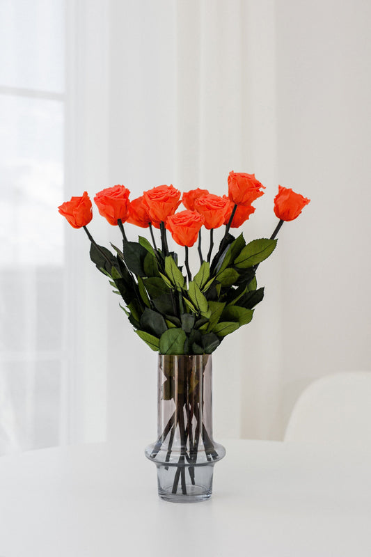 Ruže s dlhou stonkou | Oranžové ruže