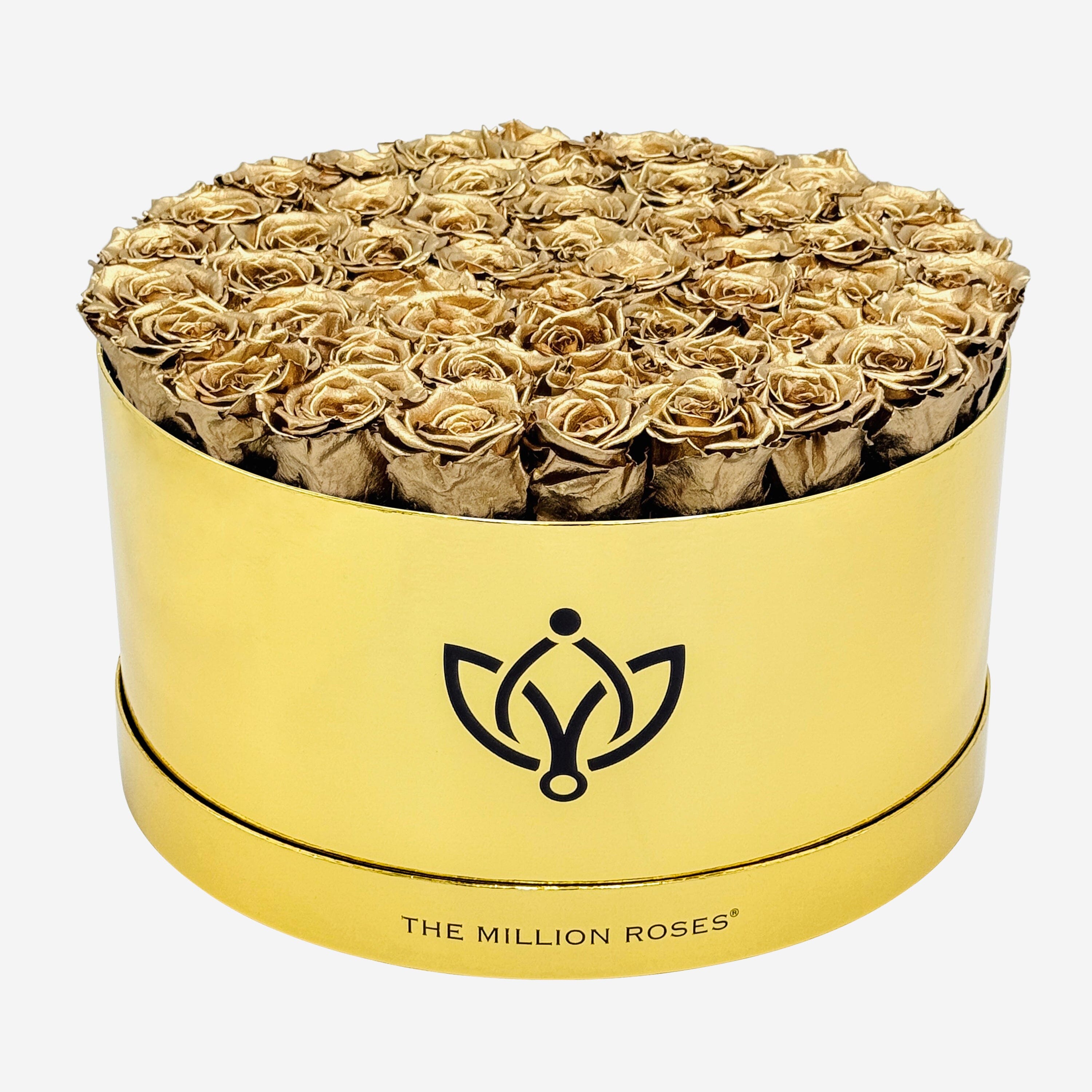 Miroir de luxe Boîte dorée | Roses d’or