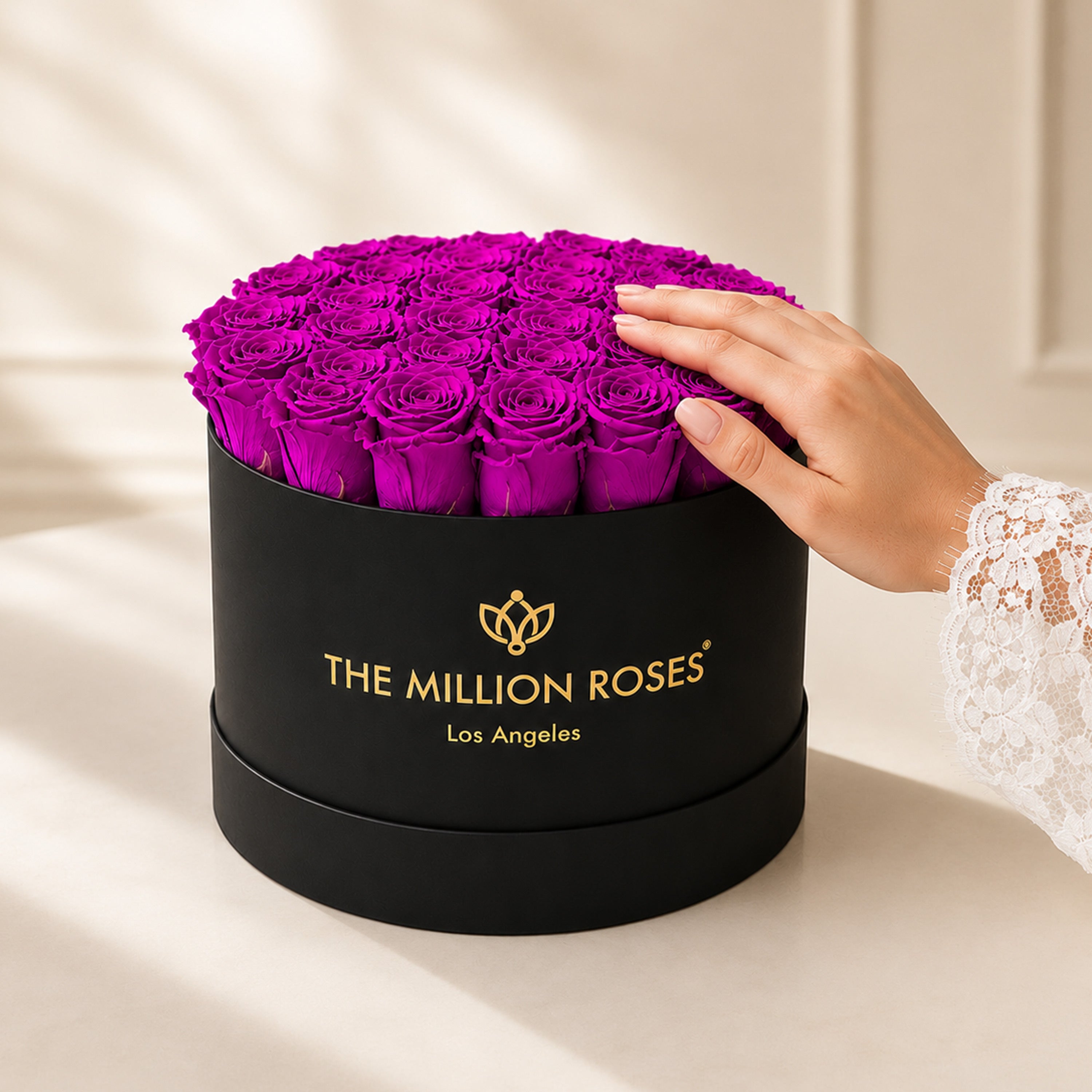 Supreme Black Box | Bright Purple Roses