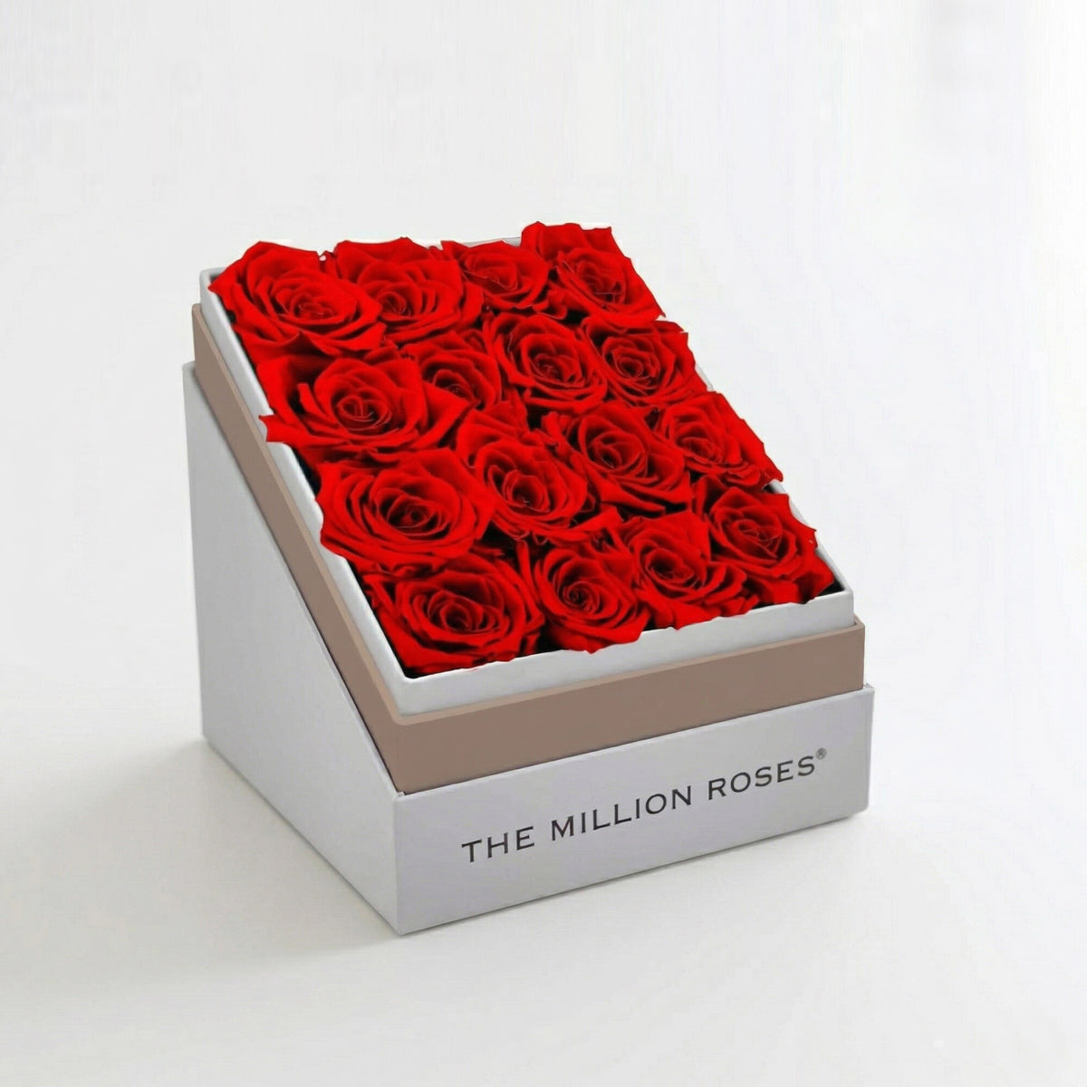 Square White Box | Red Roses