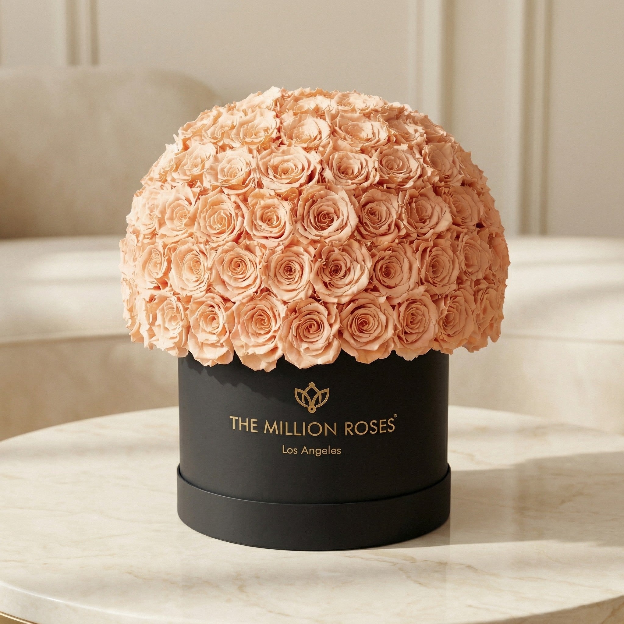 Supreme Black Superdome Box | Peach Roses