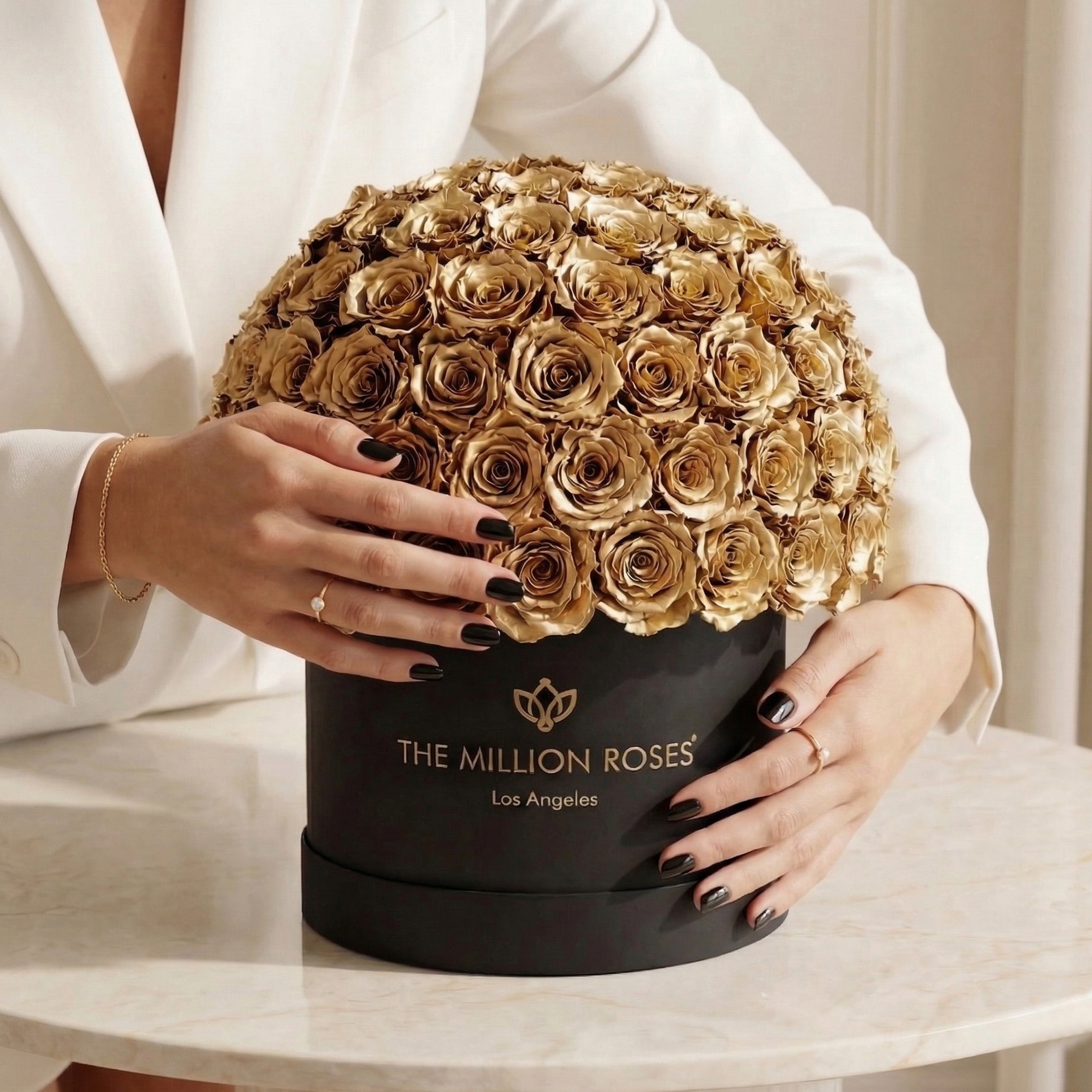 Supreme Black Superdome Box | Gold Roses
