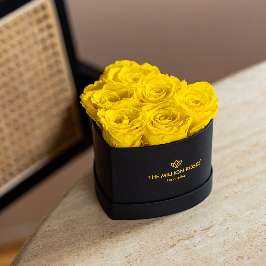 Baby Heart Black Box | Yellow Roses