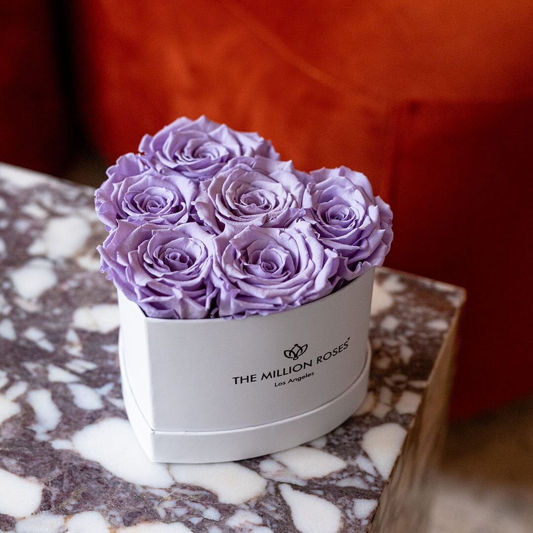 Baby Heart White Box | Lavender Roses