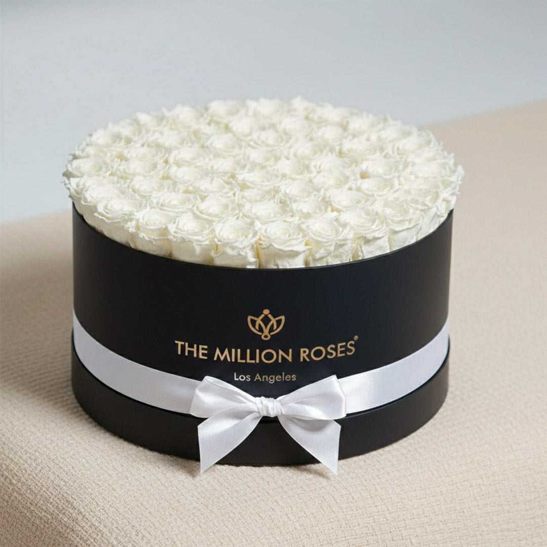 Boîte noire de luxe | Roses blanches