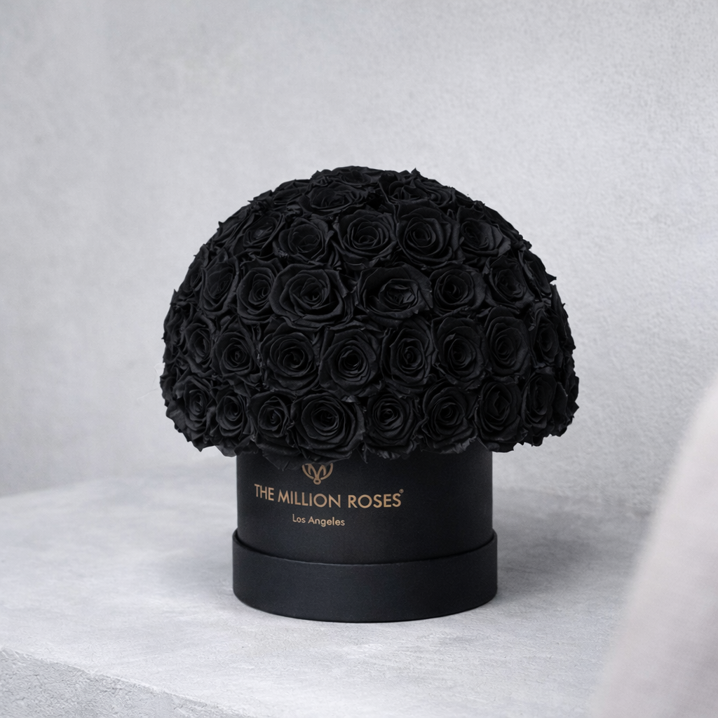 Classic Black Superdome Box | Black Roses