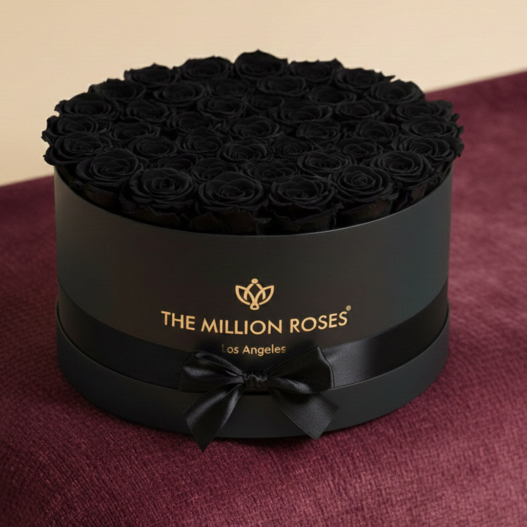 Boîte noire de luxe | Roses rose vif