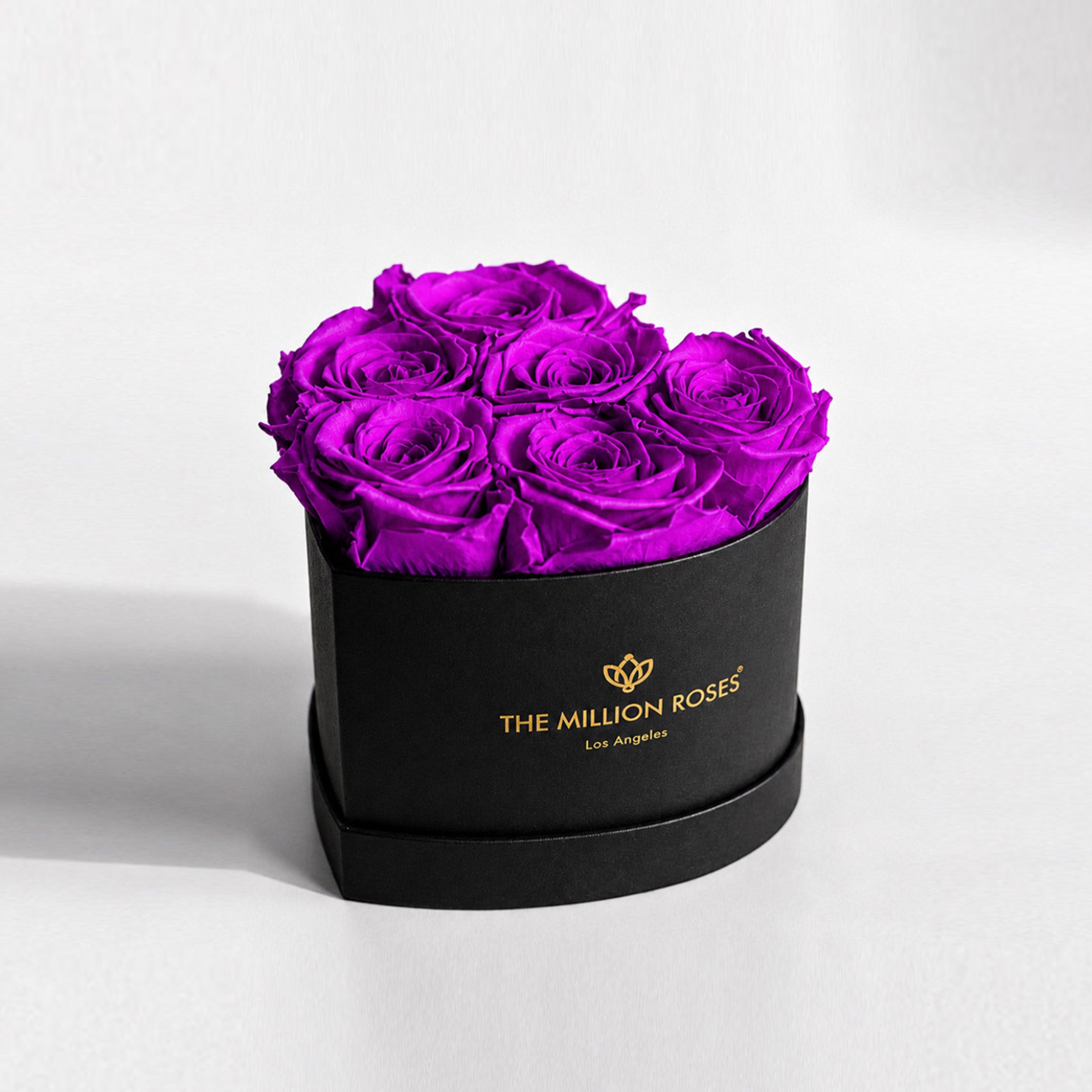 Baby Heart Black Box | Bright Purple Roses