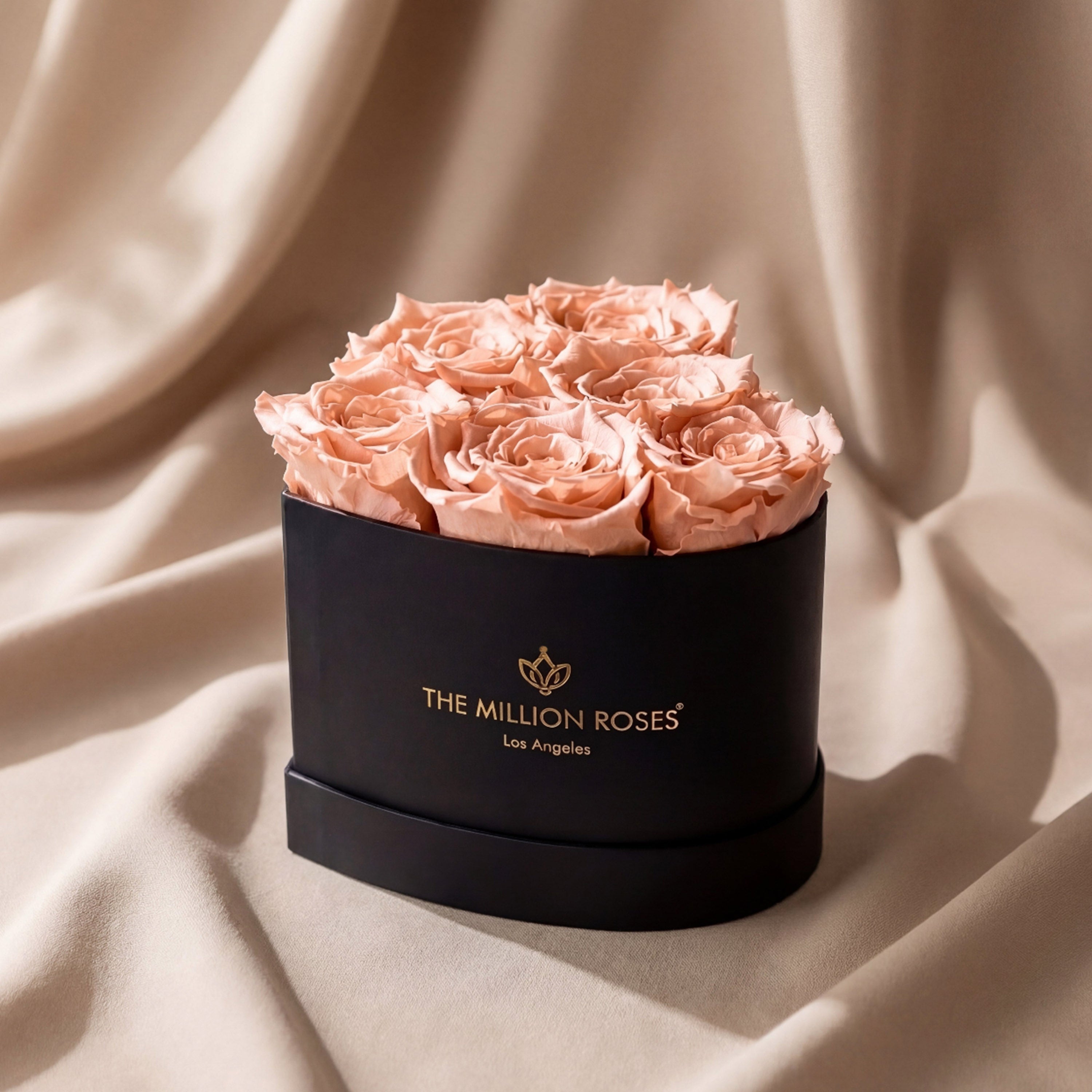 Baby Heart Black Box | Peach Roses