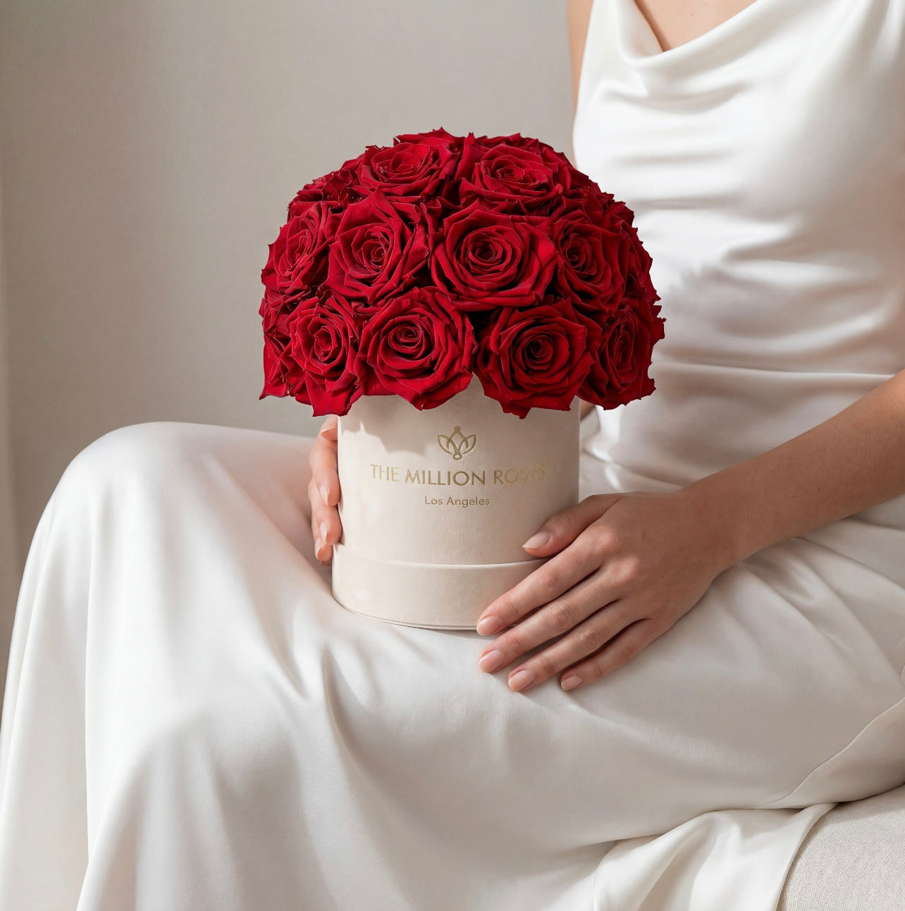 Basic Beige Suede Superdome Box | Red Roses
