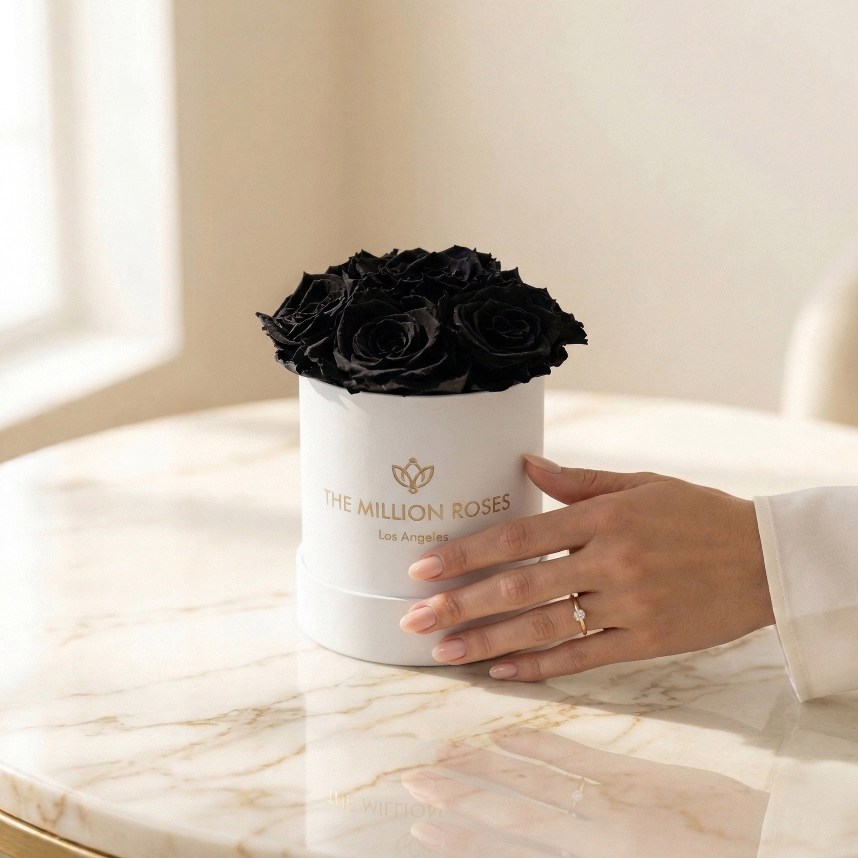 Basic White Box | Black Roses