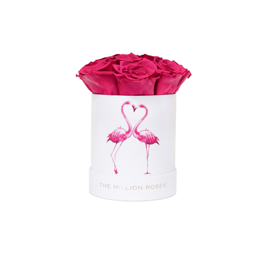 Basic Box | Weiß | Flamingo Edition | Magentafarbene Rosen