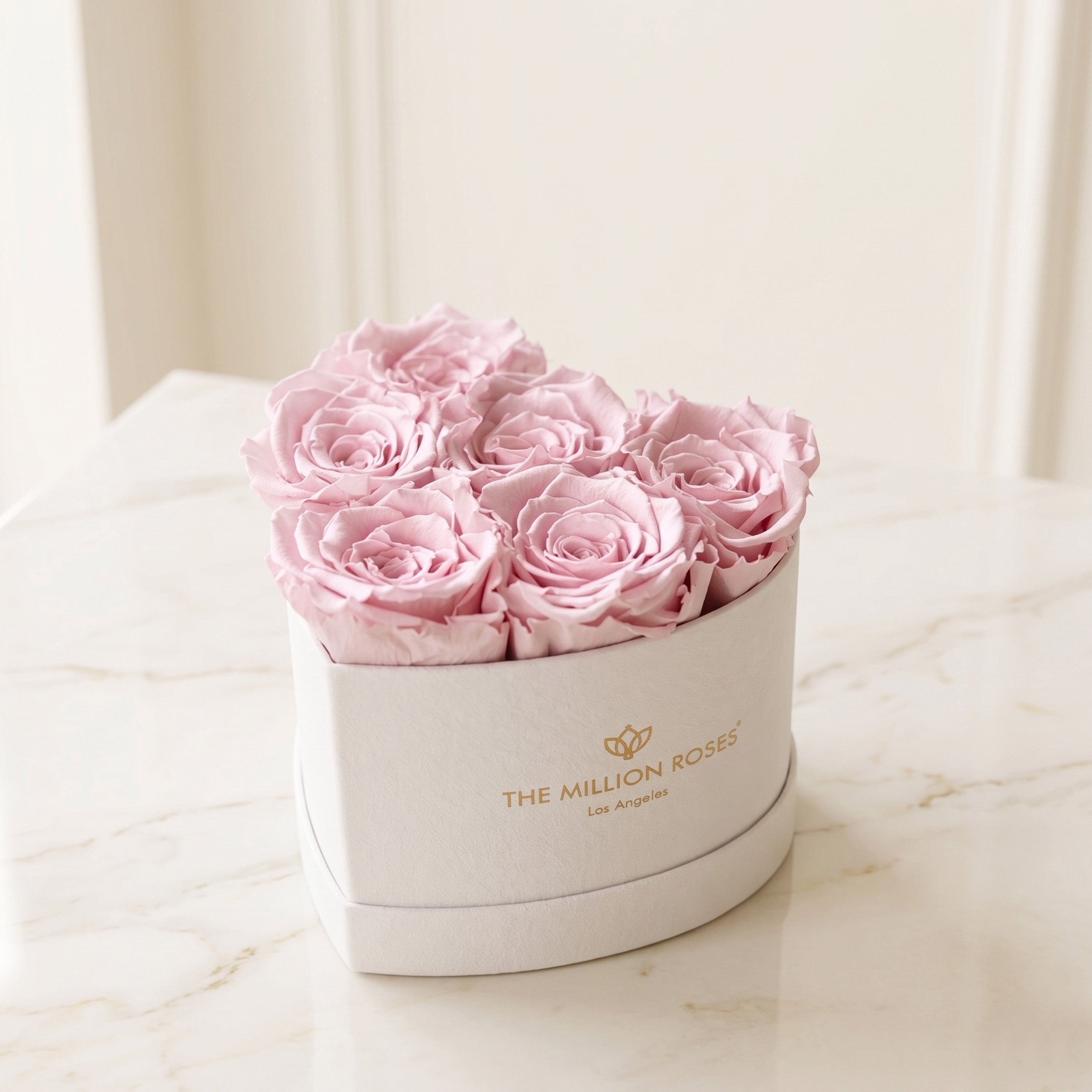 Baby Heart Beige Box | Light Pink Roses