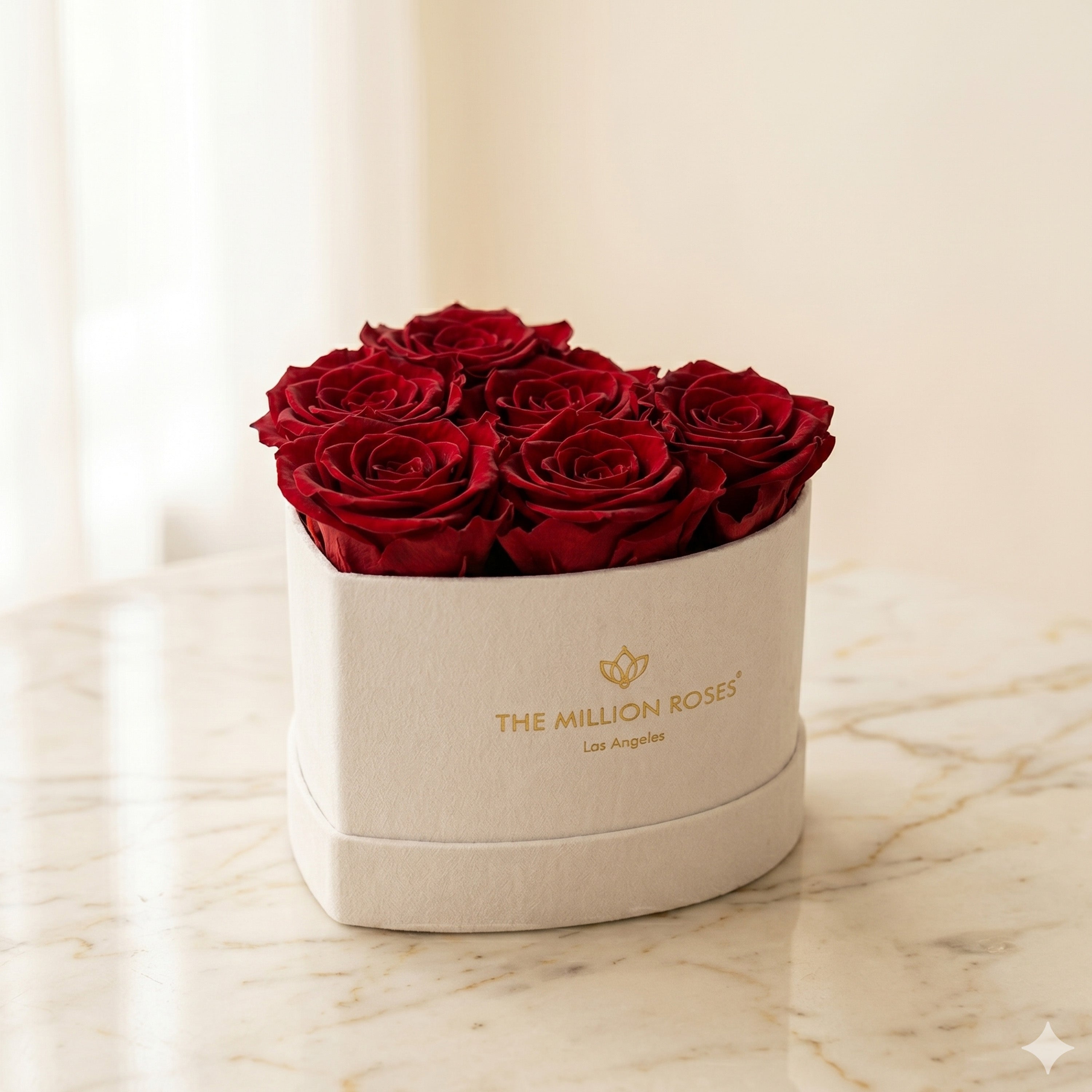 Baby Heart Beige Box | Red Roses